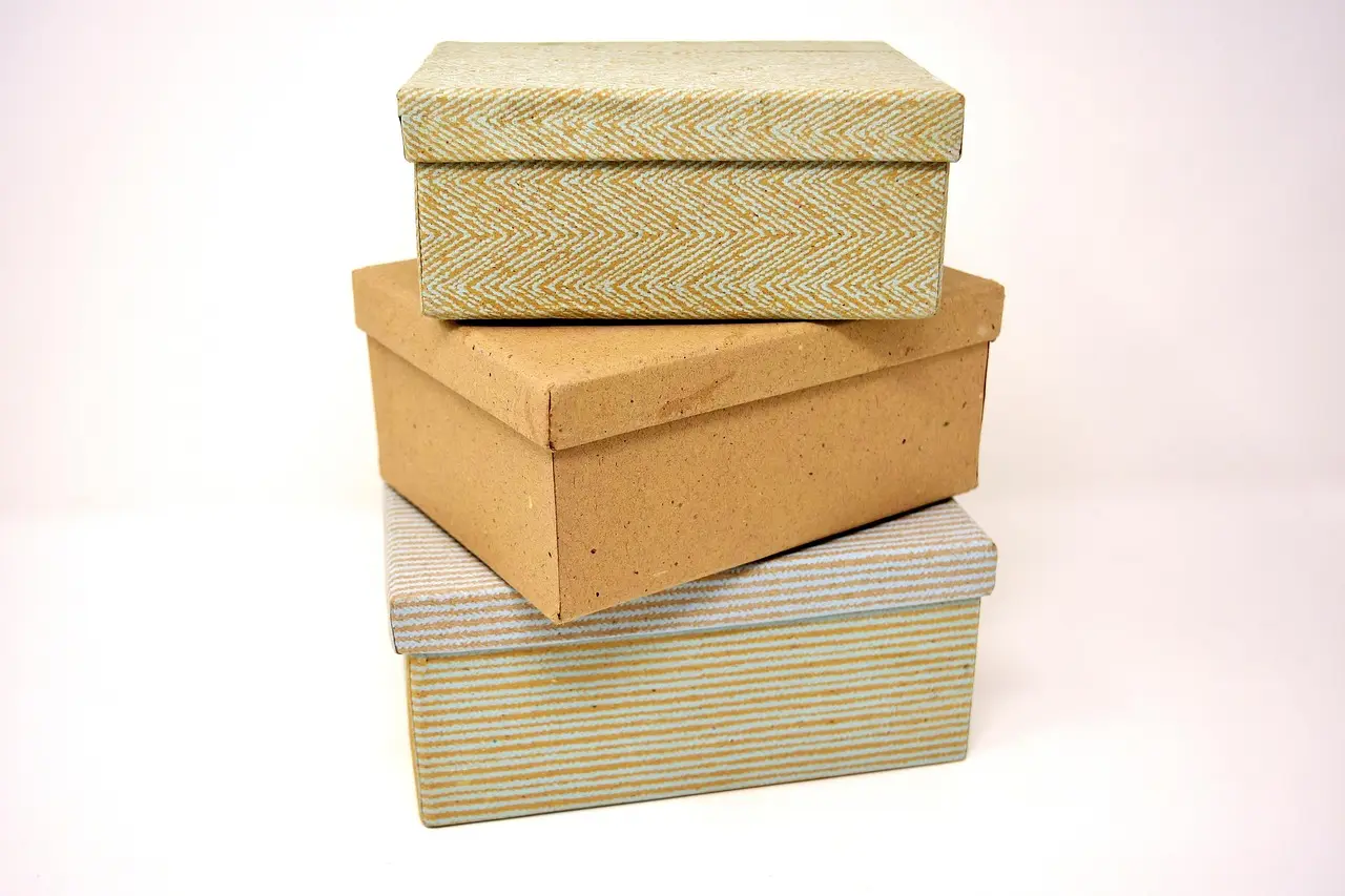 Cardboard boxes stacked together
